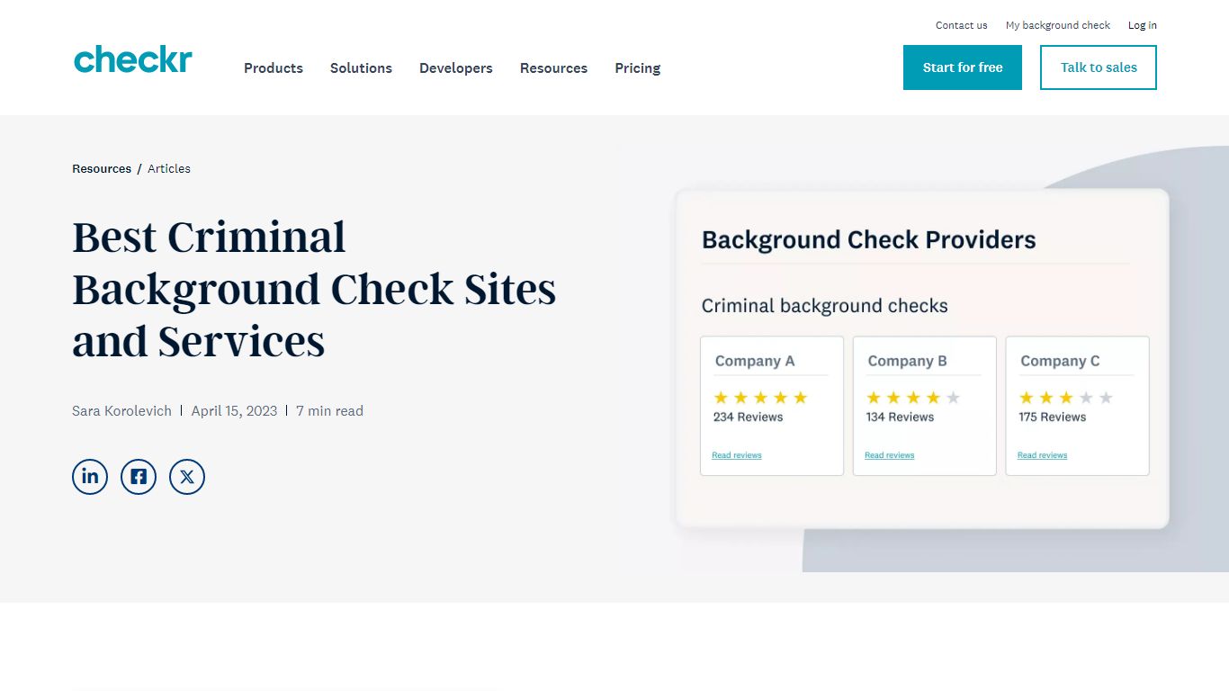 Best Criminal Background Check Sites & Services | Checkr