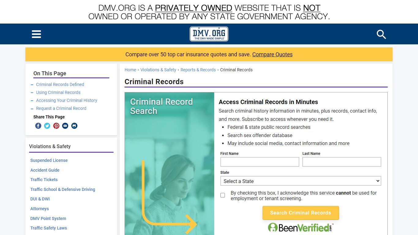Criminal Arrest Records & Background Checks | DMV.ORG